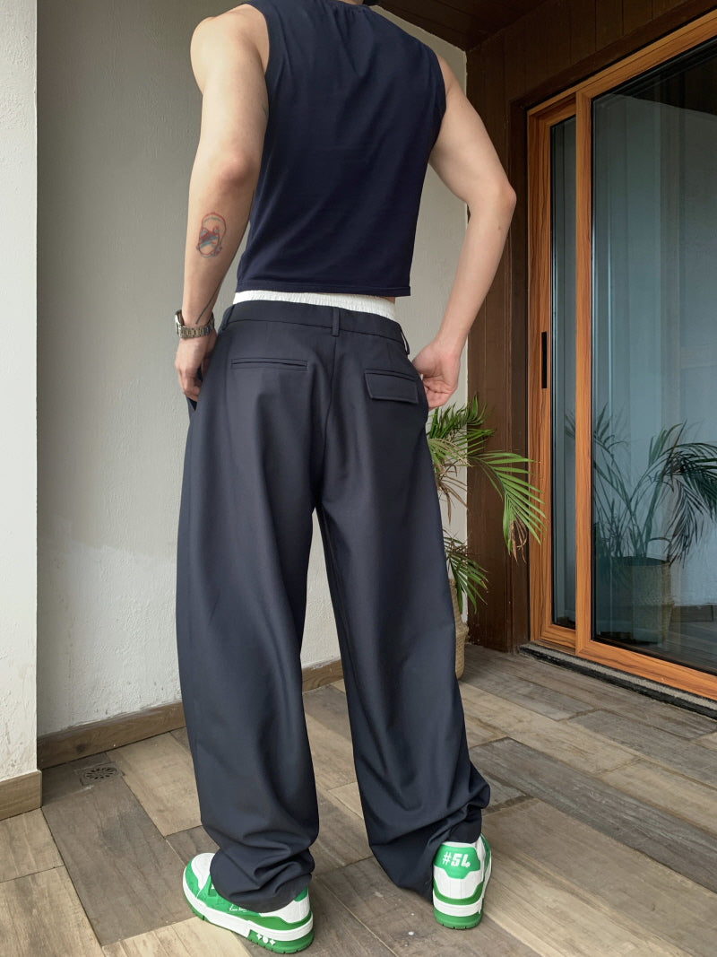Grey Wide-Leg Trousers