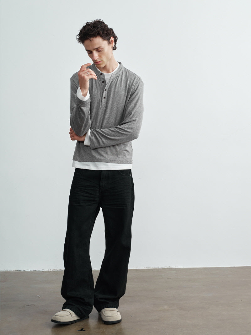 Tencel Wool Layered Henry Collar