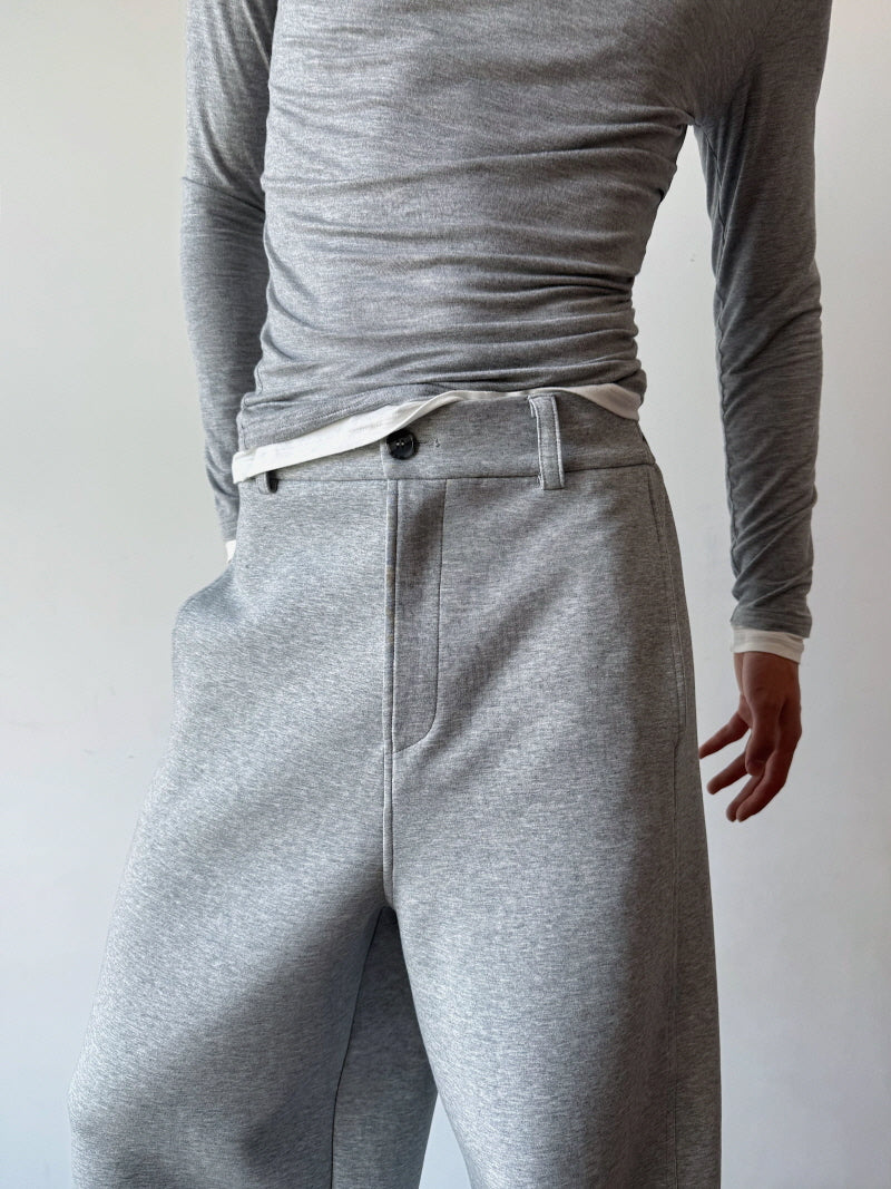 Minimal Grey Wide-Leg Sweatpants