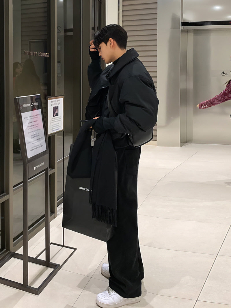 Black Lapel Bomber Jacket