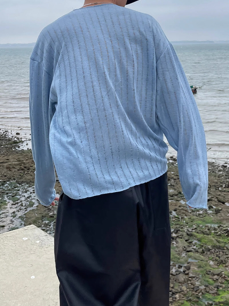 Blue Sheer Sunscreen Long Sleeve T-Shirt