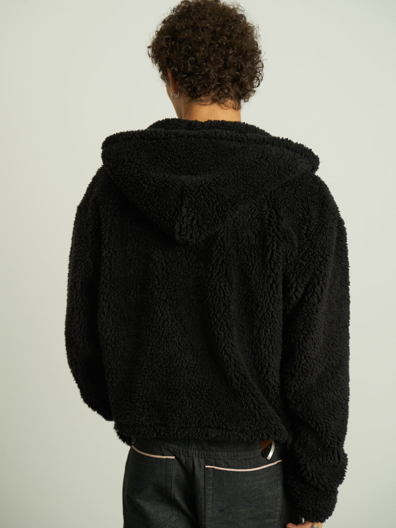 Short Wide Shearling Sweatshirt