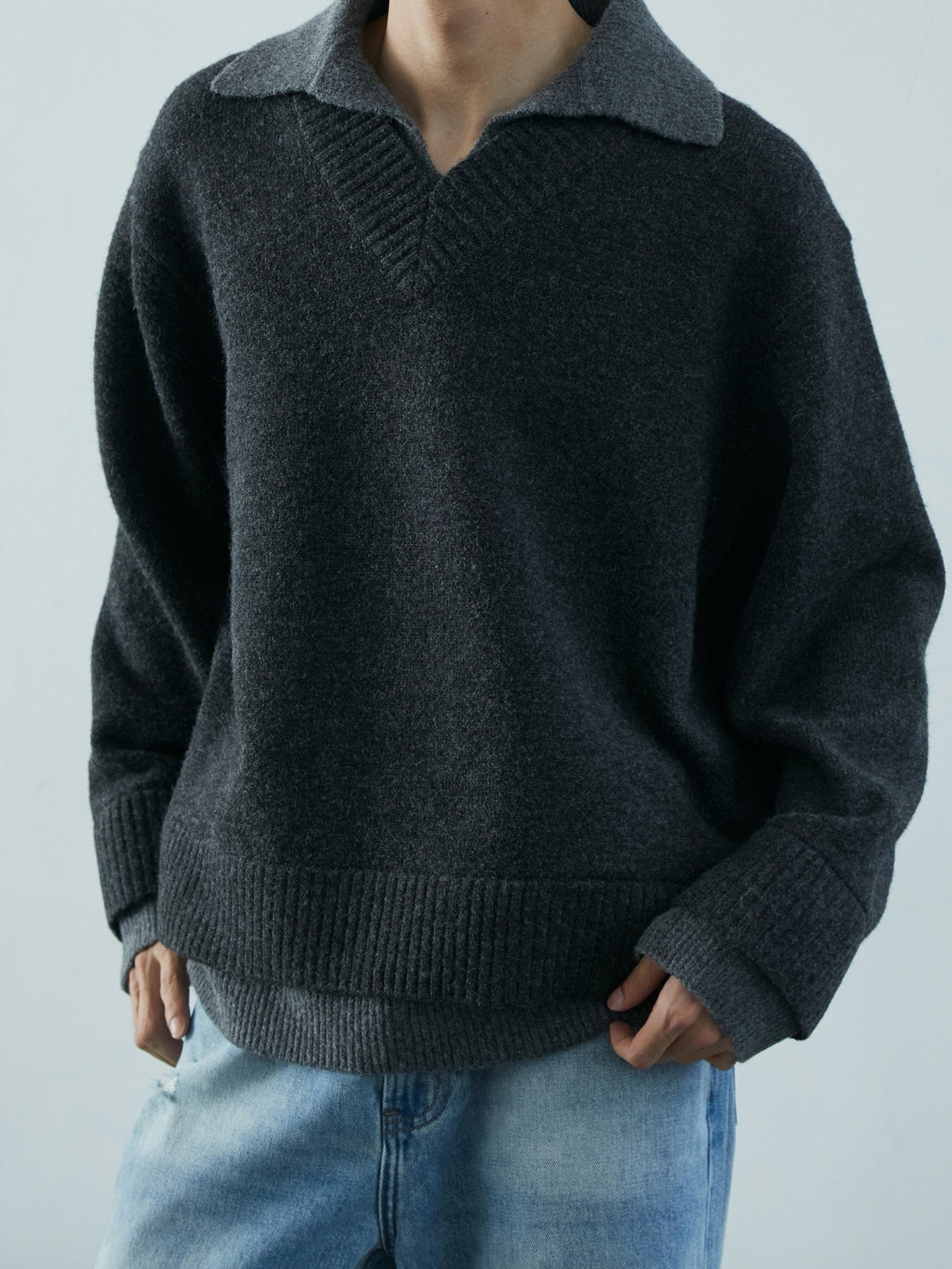 Color-Block Wool Blend Knit