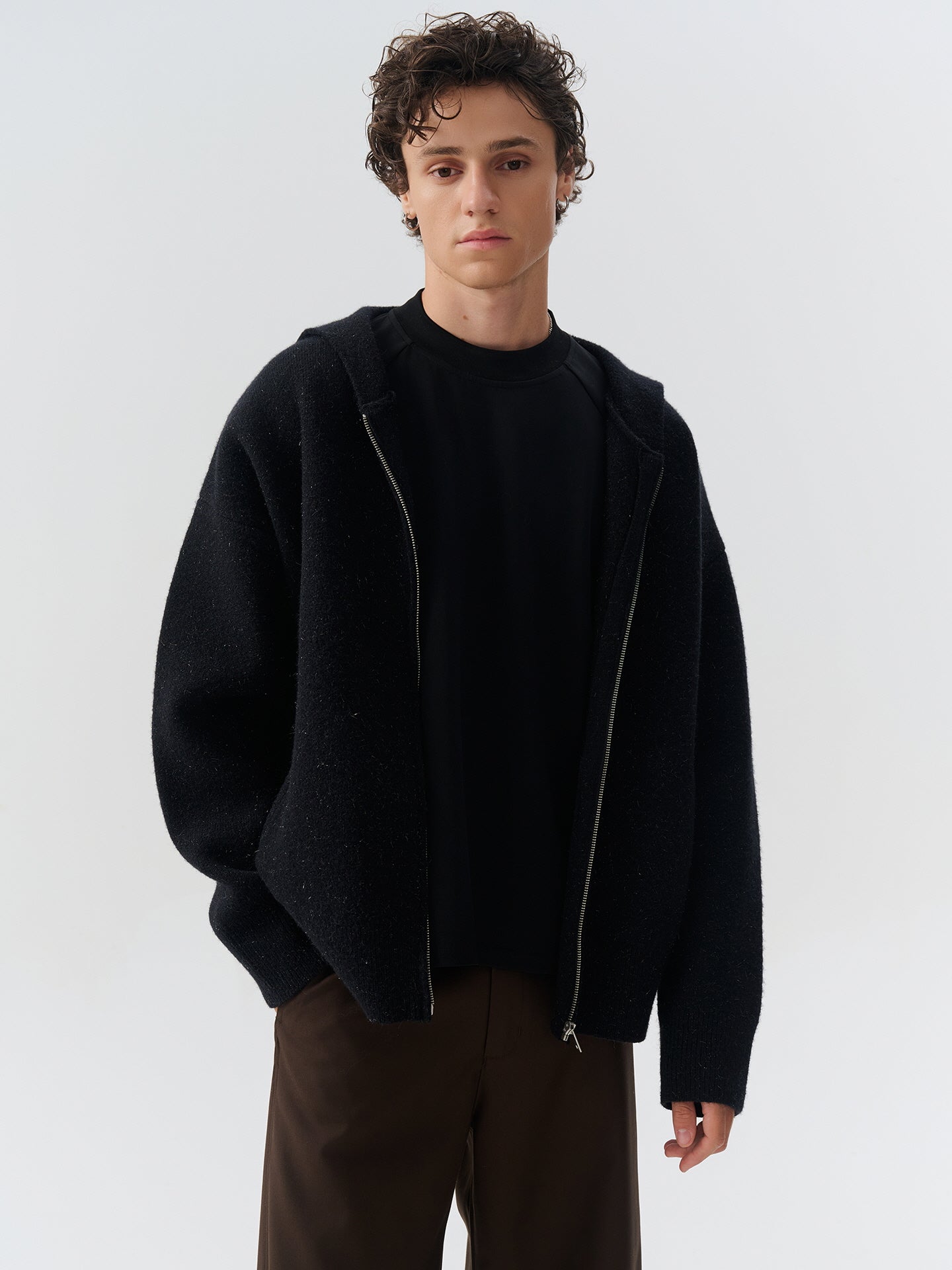 Vintage Glitter Knit Hoodie