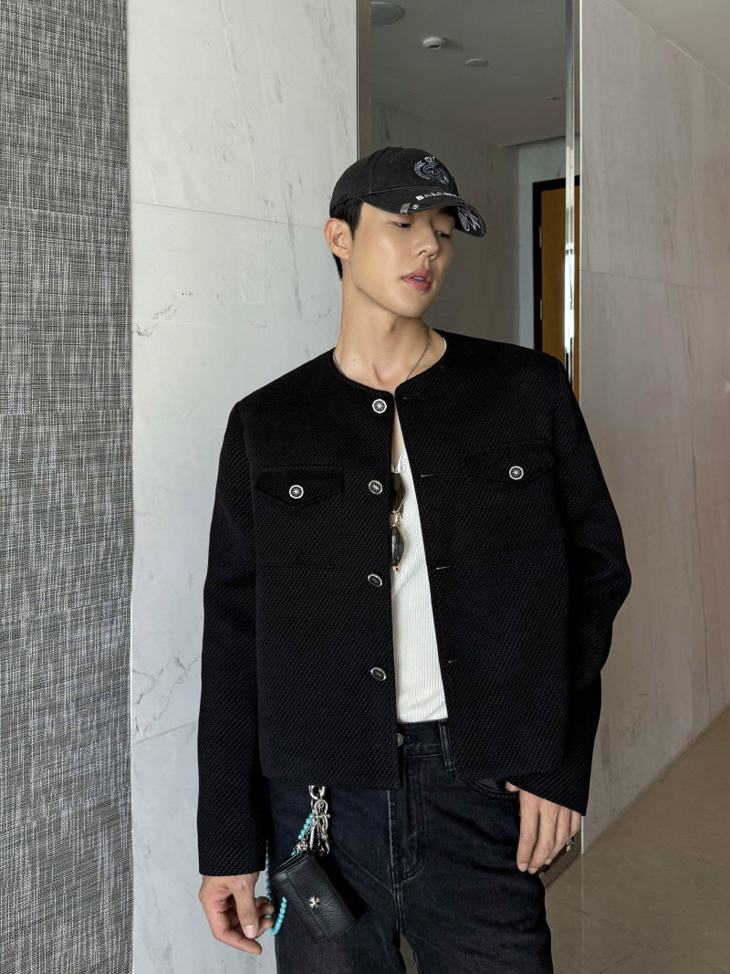 Star Button Crop Jacket