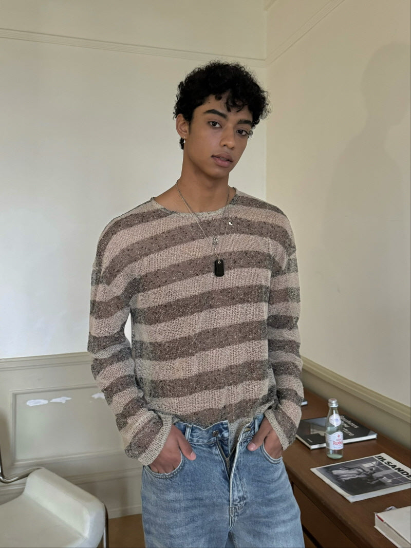 Brown Stripe Sun Smock Top