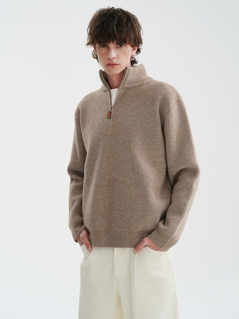 Vintage Half-Zip Rib Knit