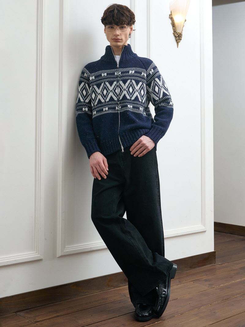 Fair Isle Zip Sweater