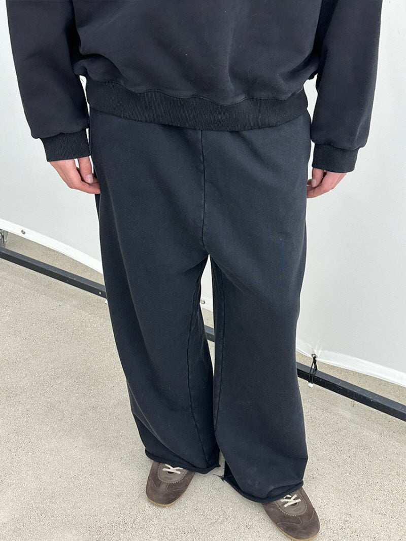 Vintage Black Wide-Leg Sweatpants