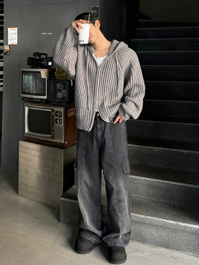 Lazy Hood Knit Jacket