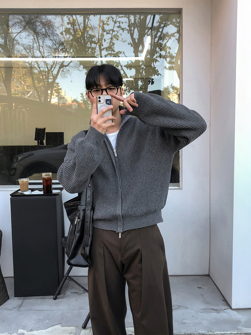 Maillard Brown Zip Cardigan