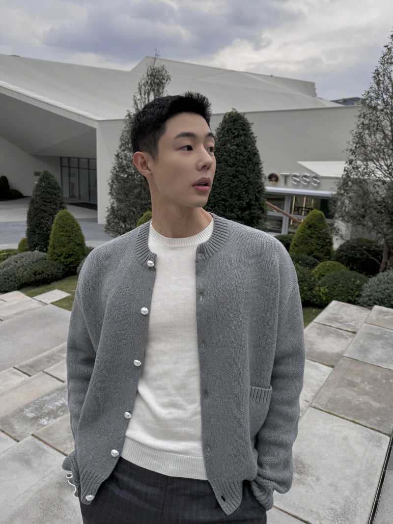 Vintage Grey Knit Sweater Jacket