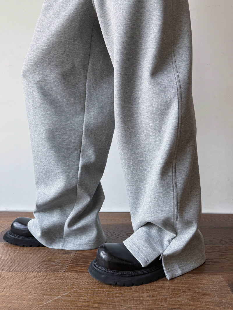 Minimal Grey Wide-Leg Sweatpants