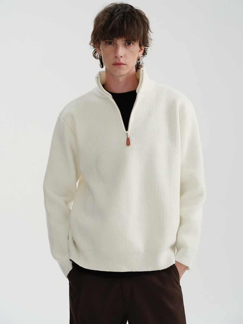 Vintage Half-Zip Rib Knit