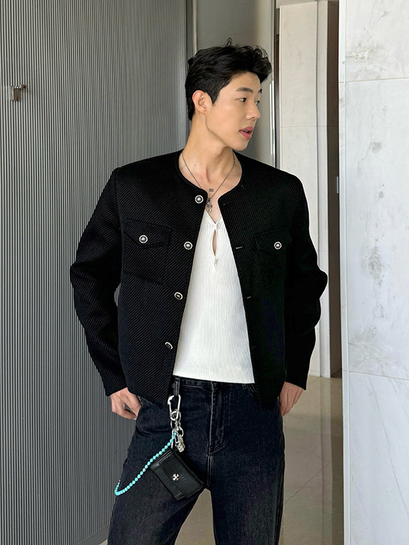 Star Button Crop Jacket