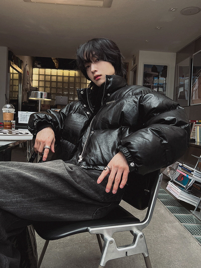 Modern PU Stand Jacket