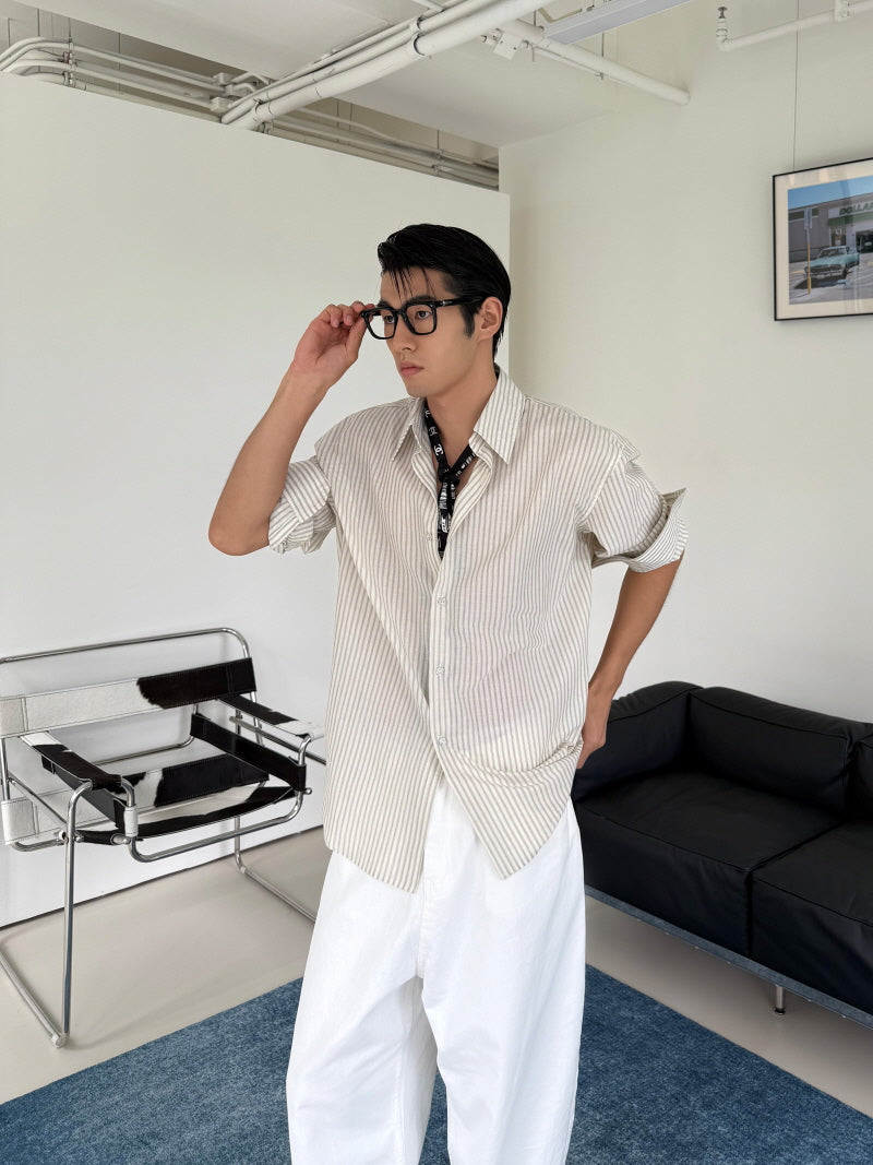 Ivory Stripe Relax Shirt