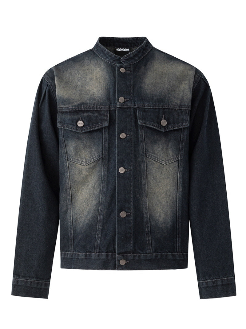 Vintage Stand Collar Denim Jacket