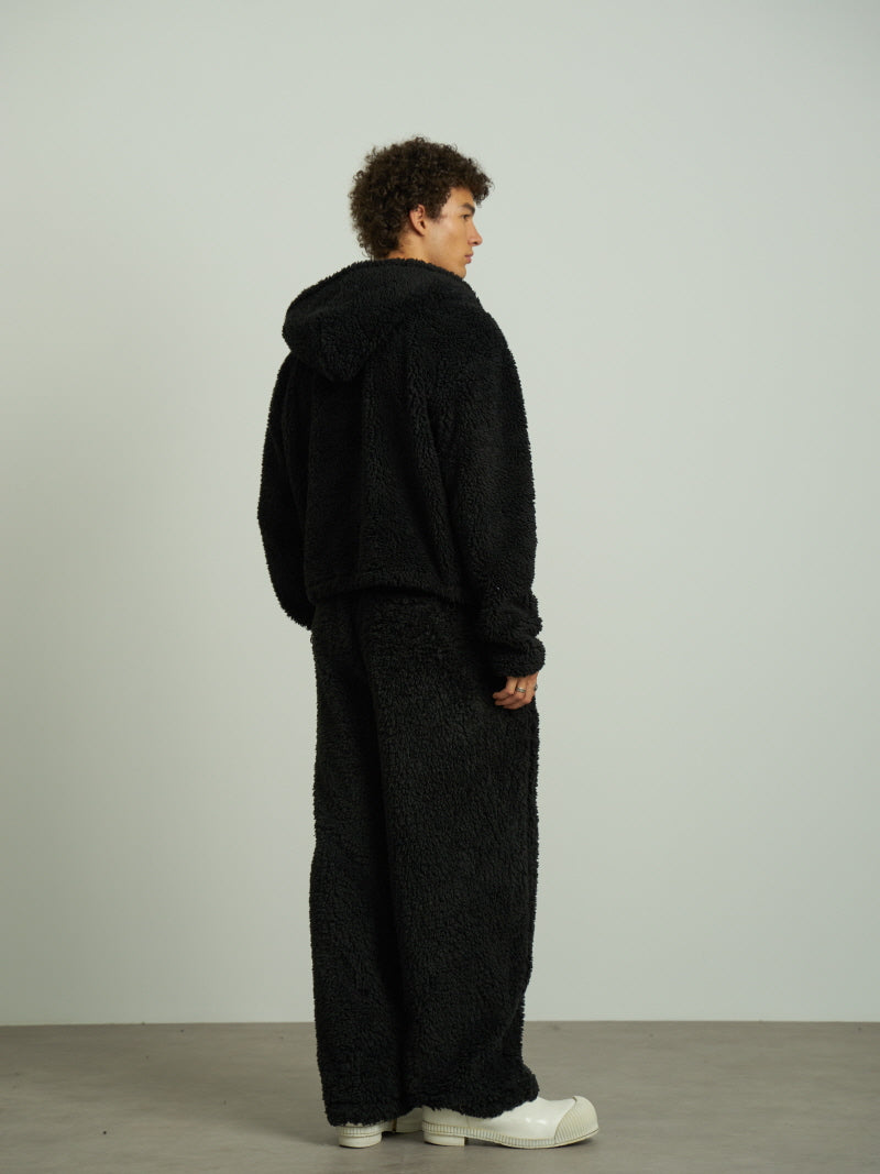 Short Wide Shearling Sweatshirt
