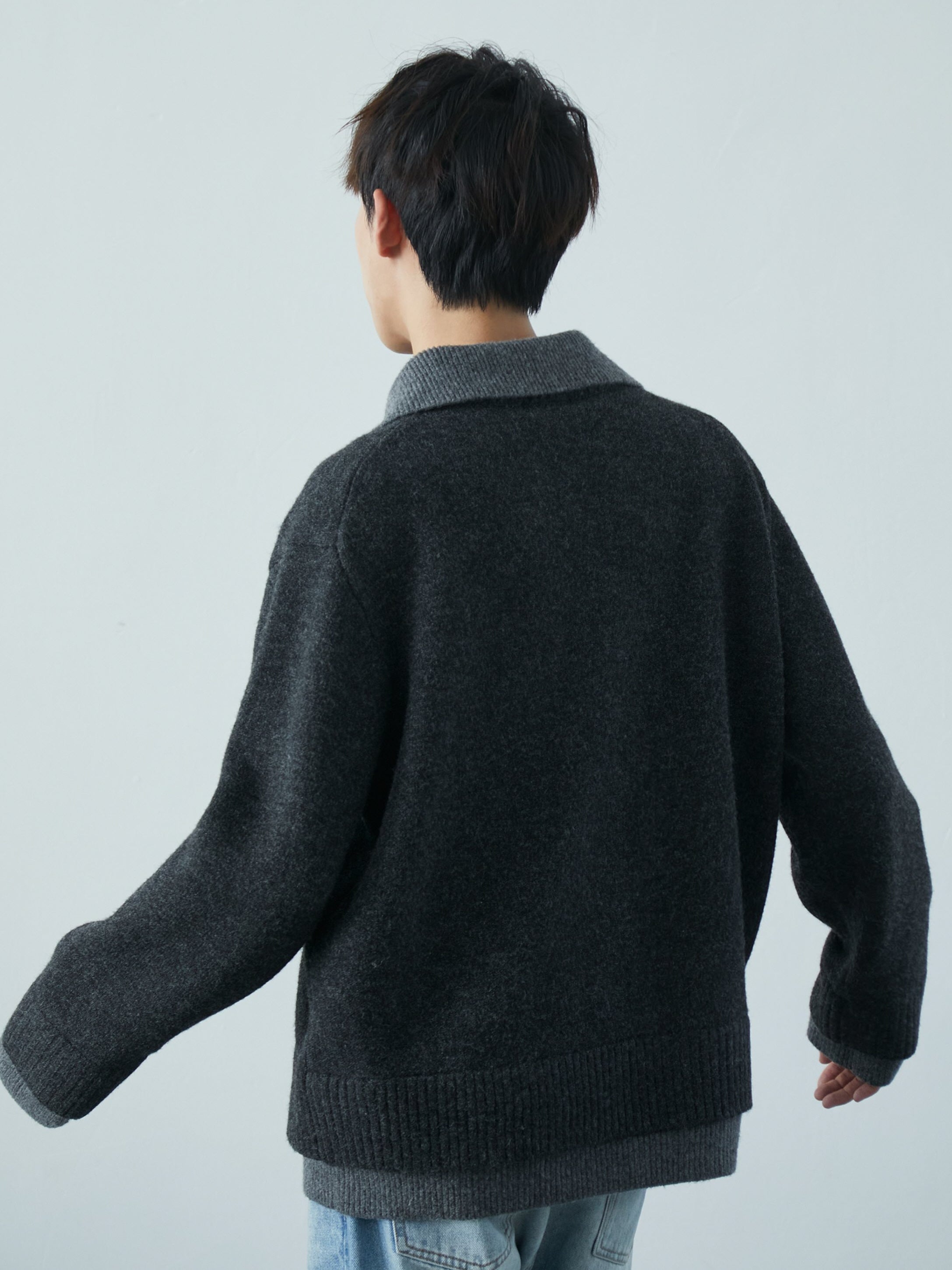 Color-Block Wool Blend Knit