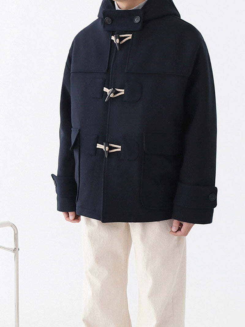 Hooded Tweed Horn Jacket