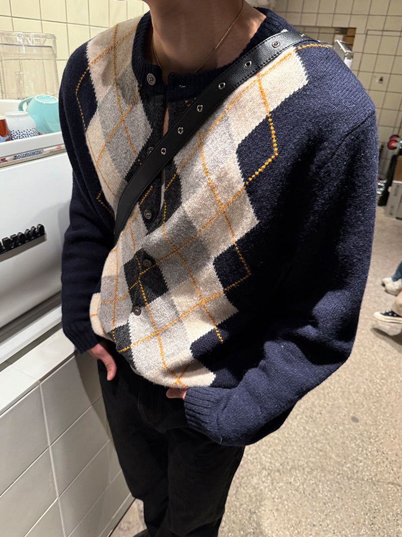 Diamond Wool Knit Jacket