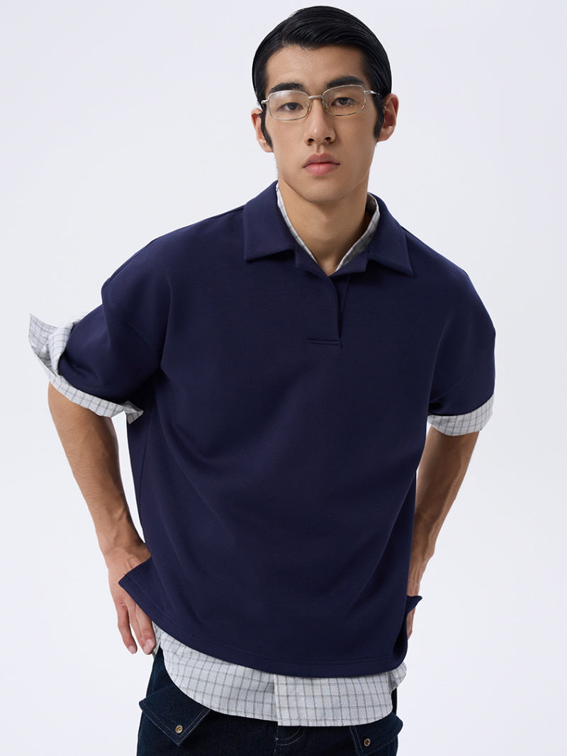 Navy Air Cotton Polo Shirt