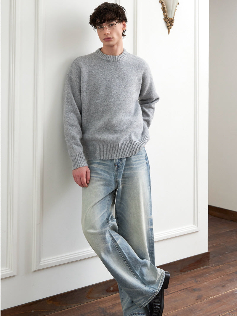 Chunky Wool Crewneck Sweater