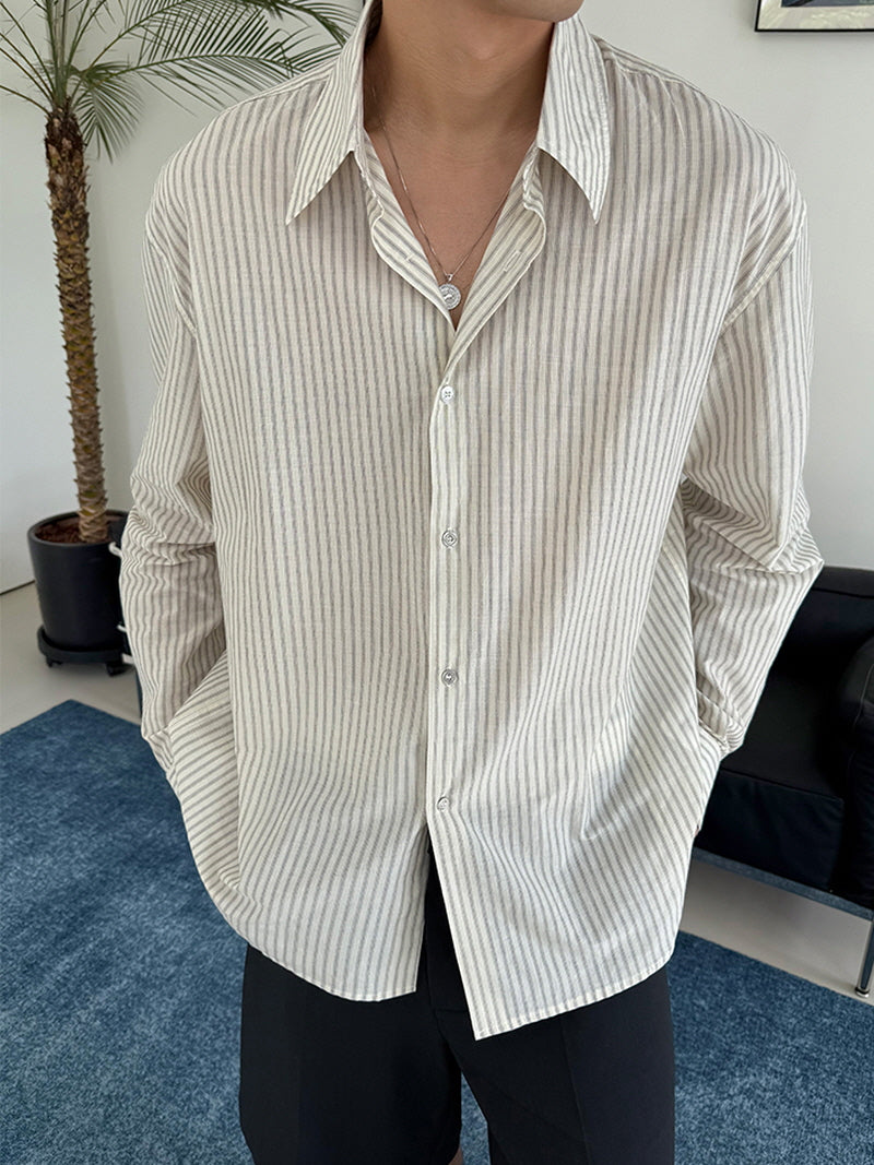 Ivory Stripe Relax Shirt