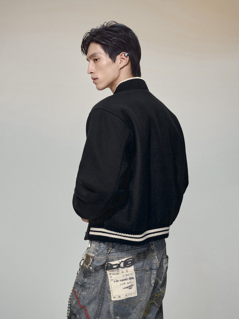 Wool Blend Padded Bomber