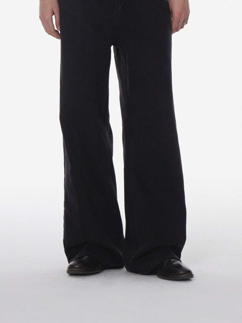 Low Rise Wide Black Jeans