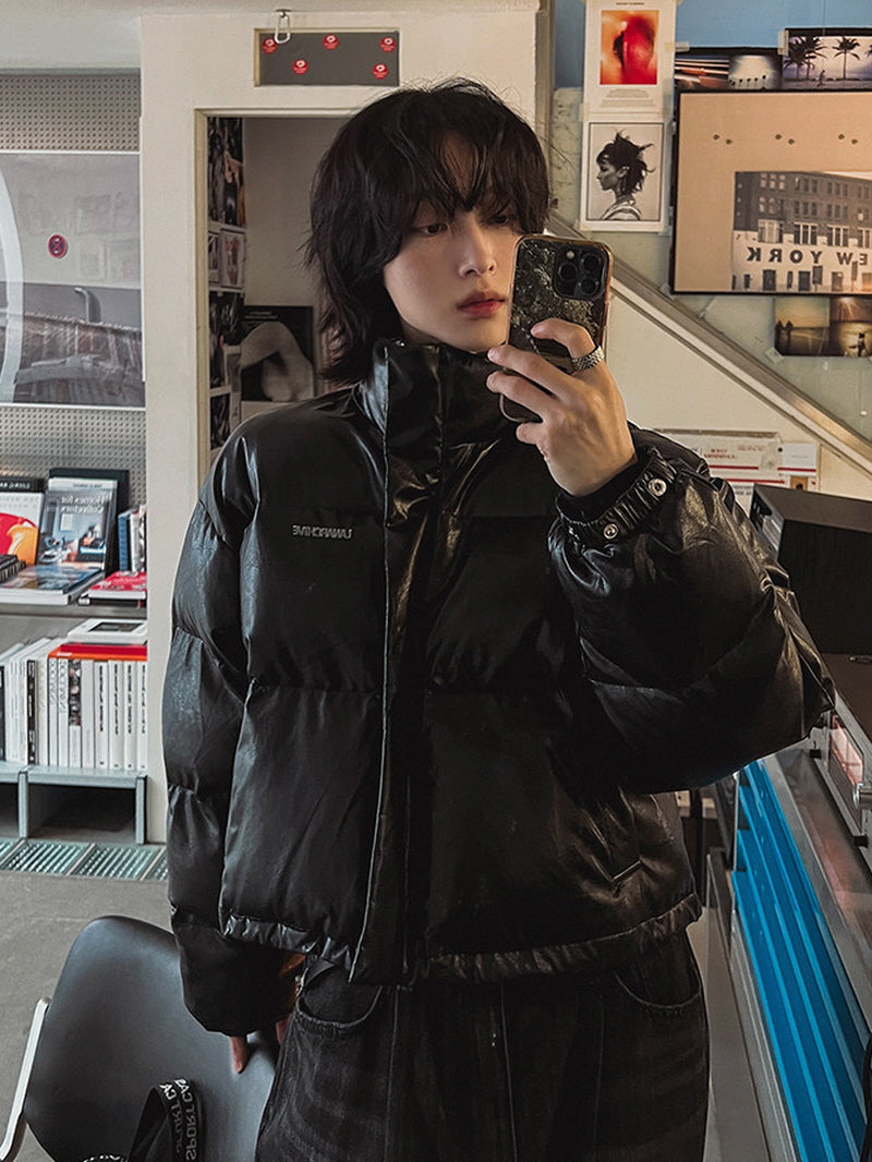 Modern PU Stand Jacket