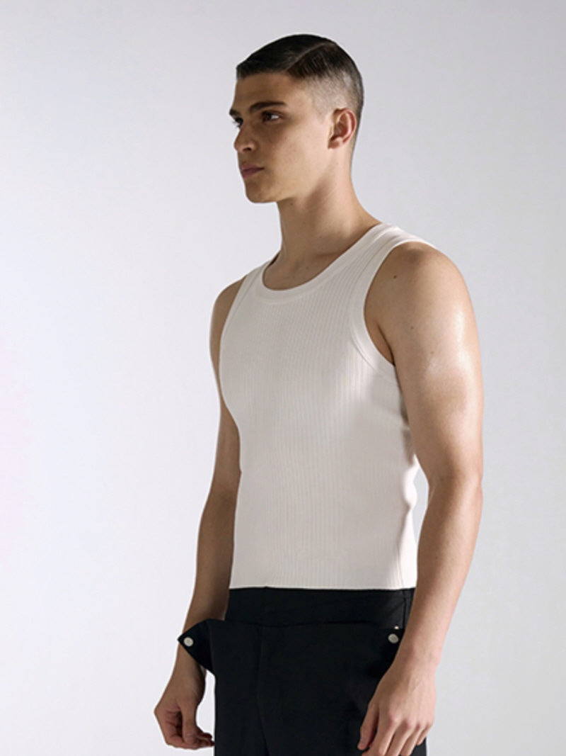 Minimalist Knit Ribbed Slim Vest