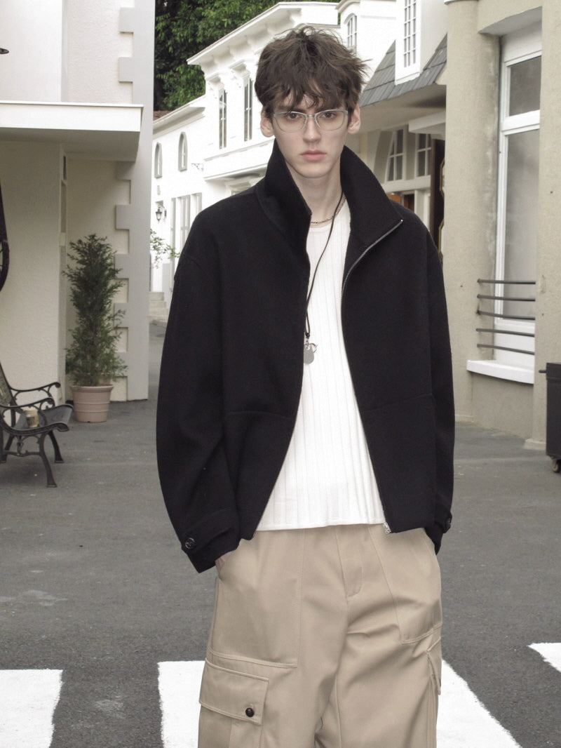 Reversible Wool Hooded Cardigan