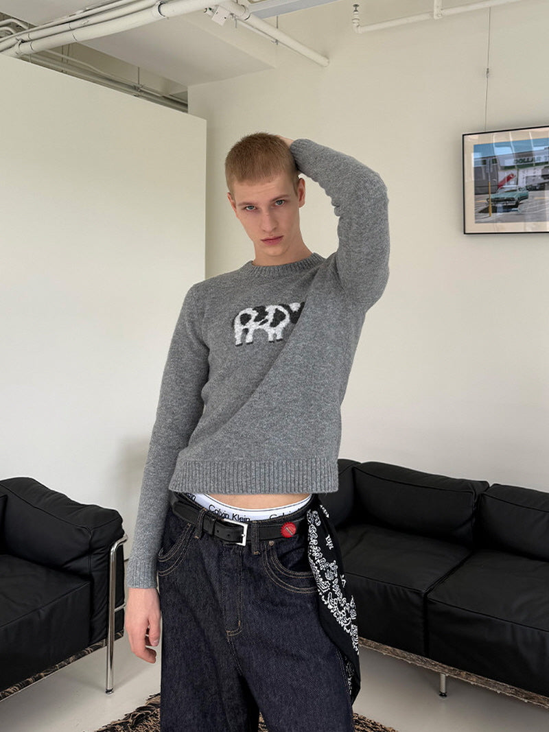 Soft Cow Knit Sweater