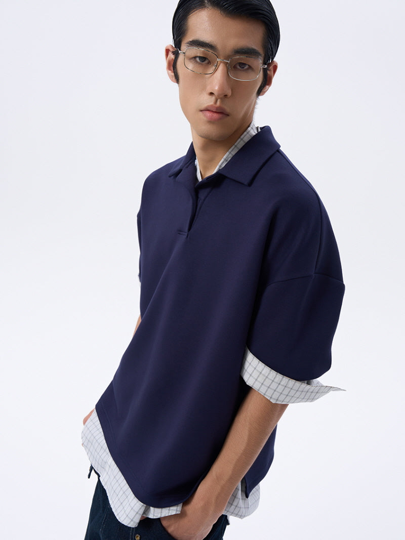 Navy Air Cotton Polo Shirt
