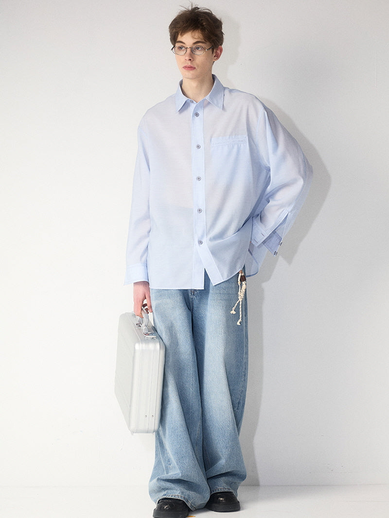 Vintage Washed Wide-Leg Jeans