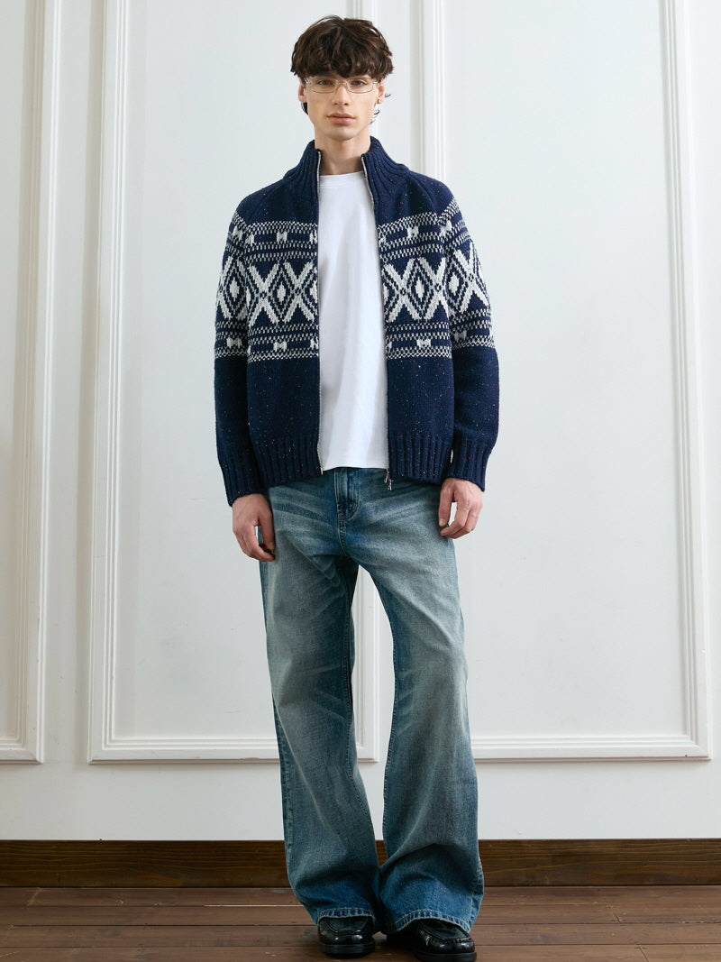 Fair Isle Zip Sweater