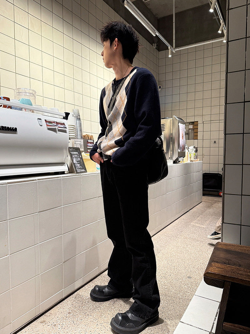 Diamond Wool Knit Jacket