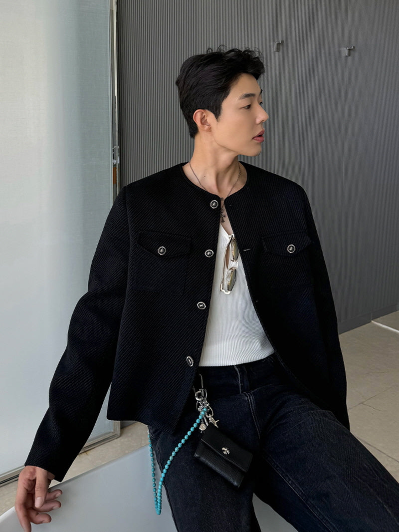 Star Button Crop Jacket
