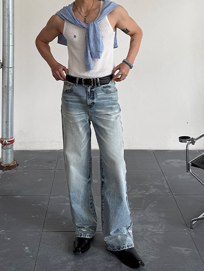 Blue Gradient Whisker Jeans