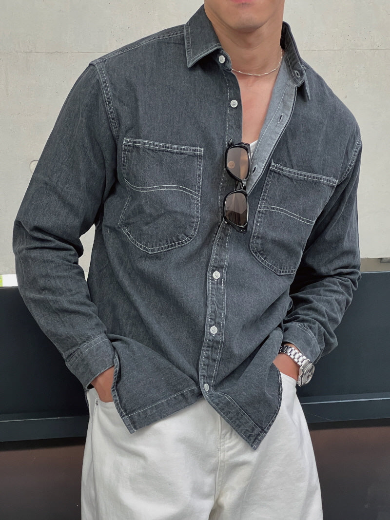 Autumn Washed Denim Shirt