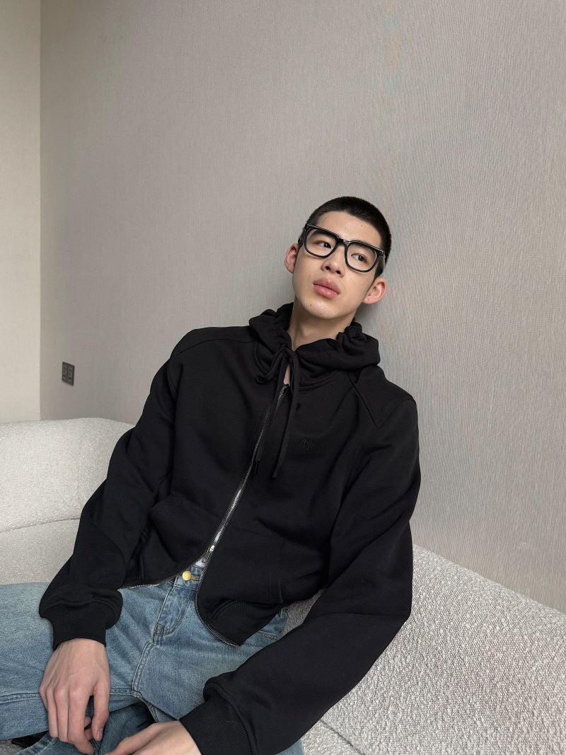 Urban Seoul Heavyweight Cropped Double-Zip Hoodie