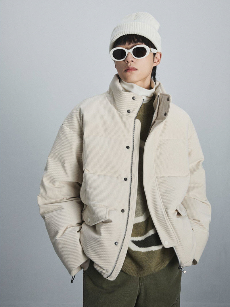 Waxy Corduroy Down Jacket