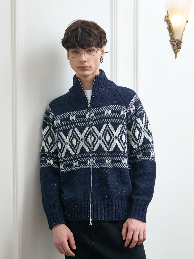 Fair Isle Zip Sweater