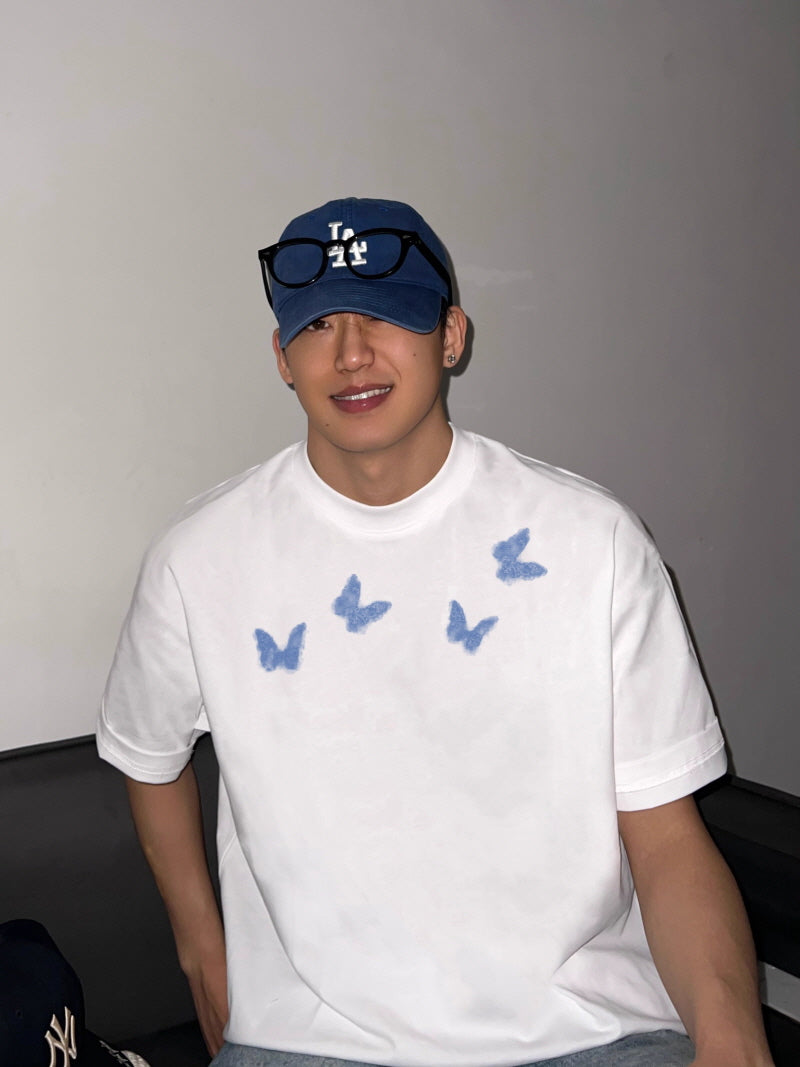 Retro Butterfly Cotton T-Shirt