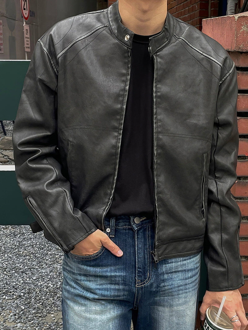 Distressed Leather Jacket