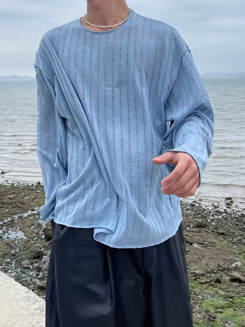 Blue Sheer Sunscreen Long Sleeve T-Shirt