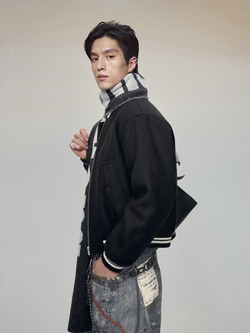 Wool Blend Padded Bomber