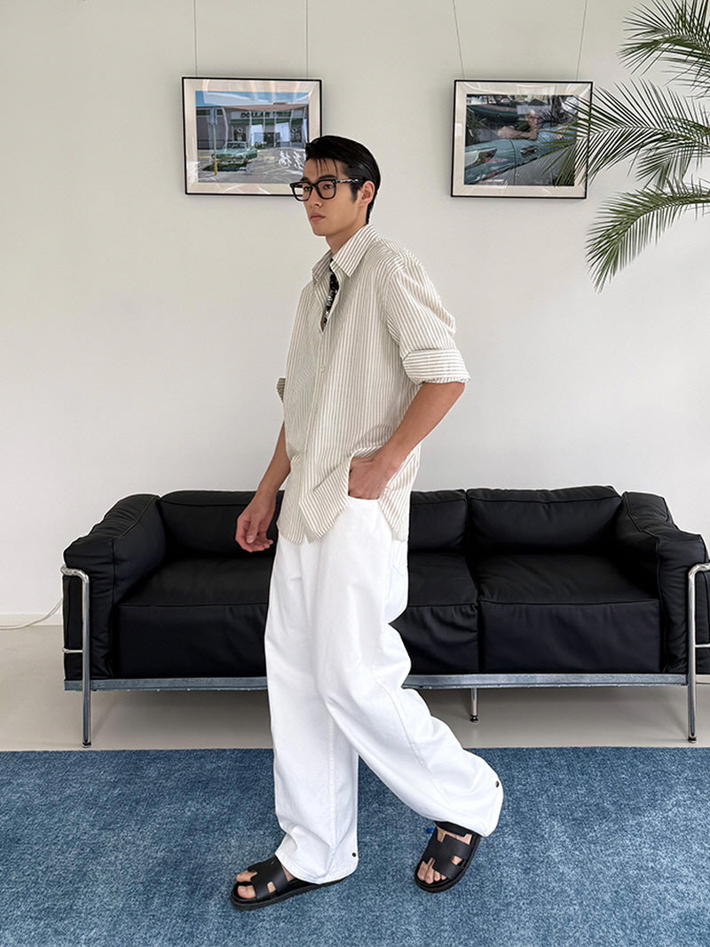 Ivory Stripe Relax Shirt